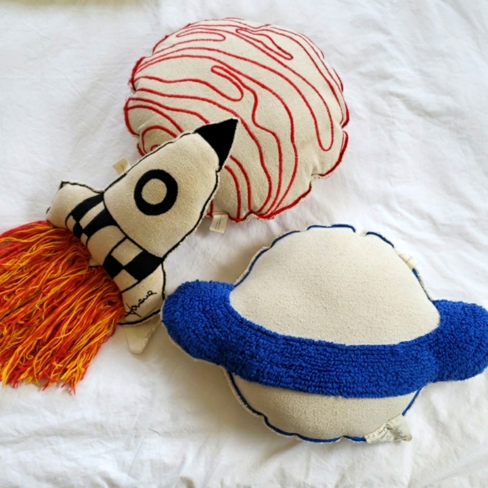 Space rocket themed designer cushions for kids - Rocket, Saturn, Mars